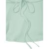 imageMilumia Women Tie Front Ruched Tube Top Strapless Flared Hem Peplum Bandeau TopsMint Green