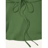 imageMilumia Women Tie Front Ruched Tube Top Strapless Flared Hem Peplum Bandeau TopsOlive Green