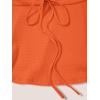 imageMilumia Women Tie Front Ruched Tube Top Strapless Flared Hem Peplum Bandeau TopsOrange