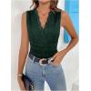 imageMilumia WomenS See Through Lace Bodysuits Sleeveless Deep V Neck Body SuitsDark Green