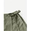 imageMilumia Womens 2 Pack Bowtie Side Wrap Skort Elastic Waist Solid Linen ShortsBlack and Green