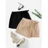 imageMilumia Womens 2 Pack Bowtie Side Wrap Skort Elastic Waist Solid Linen ShortsKhaki and Black