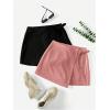 imageMilumia Womens 2 Pack Bowtie Side Wrap Skort Elastic Waist Solid Linen ShortsPink and Black