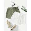 imageMilumia Womens 2 Pack Bowtie Side Wrap Skort Elastic Waist Solid Linen ShortsWhite and Green