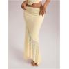 imageMilumia Womens 2 Piece Outfits Ruffle Trim Cami Crop Top and Low Rise Maxi Skirt SetApricot