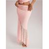 imageMilumia Womens 2 Piece Outfits Ruffle Trim Cami Crop Top and Low Rise Maxi Skirt SetLight Pink