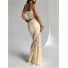 imageMilumia Womens 2 Piece Outfits Ruffle Trim Cami Crop Top and Low Rise Maxi Skirt SetYellow