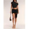 imageMilumia Womens 2 Piece Set One Shoulder Crop Top Tee and Ruched Going Out Mini SkirtBlack