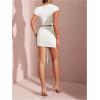 imageMilumia Womens 2 Piece Set One Shoulder Crop Top Tee and Ruched Going Out Mini SkirtWhite