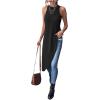 imageMilumia Womens Asymmetrical Hem Crew Neck Long Tank Top Sleeveless Tunic Tops ShirtsA Black