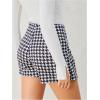 imageMilumia Womens Asymmetrical Wrap Skirts High Waisted Slit Hem Skort ShortsBlack and White