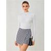 imageMilumia Womens Asymmetrical Wrap Skirts High Waisted Slit Hem Skort ShortsBlack and White