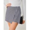 imageMilumia Womens Asymmetrical Wrap Skirts High Waisted Slit Hem Skort ShortsBlack and White