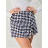 imageMilumia Womens Asymmetrical Wrap Skirts High Waisted Slit Hem Skort ShortsBlack and White