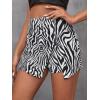 imageMilumia Womens Asymmetrical Wrap Skirts High Waisted Slit Hem Skort ShortsZebra Striped