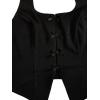 imageMilumia Womens Backless Halter Crop Top Y2K Bow Front Cut Out Sleeveless Going Out Tank TopsDark Black