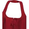 imageMilumia Womens Backless Halter Crop Top Y2K Bow Front Cut Out Sleeveless Going Out Tank TopsRed