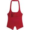 imageMilumia Womens Backless Halter Crop Top Y2K Bow Front Cut Out Sleeveless Going Out Tank TopsRed