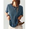 imageMilumia Womens Butterfly Cut Out Back TShirt Short Sleeve Vintage Loose Tee Tops StreetwearBlue