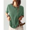 imageMilumia Womens Butterfly Cut Out Back TShirt Short Sleeve Vintage Loose Tee Tops StreetwearDark Green