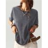 imageMilumia Womens Butterfly Cut Out Back TShirt Short Sleeve Vintage Loose Tee Tops StreetwearDark Grey