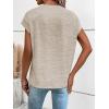 imageMilumia Womens Casual Cap Short Sleeve T Shirt Dressy Mock Neck Office Work TopApricot