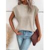 imageMilumia Womens Casual Cap Short Sleeve T Shirt Dressy Mock Neck Office Work TopApricot