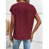 imageMilumia Womens Casual Cap Short Sleeve T Shirt Dressy Mock Neck Office Work TopBurgundy