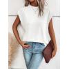 imageMilumia Womens Casual Cap Short Sleeve T Shirt Dressy Mock Neck Office Work TopColorsnow White
