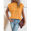 imageMilumia Womens Casual Cap Short Sleeve T Shirt Dressy Mock Neck Office Work TopColoryellow