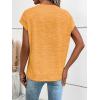 imageMilumia Womens Casual Cap Short Sleeve T Shirt Dressy Mock Neck Office Work TopColoryellow