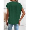 imageMilumia Womens Casual Cap Short Sleeve T Shirt Dressy Mock Neck Office Work TopDark Green