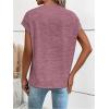 imageMilumia Womens Casual Cap Short Sleeve T Shirt Dressy Mock Neck Office Work TopDusty Pink