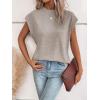 imageMilumia Womens Casual Cap Short Sleeve T Shirt Dressy Mock Neck Office Work TopLight Apricot Brown