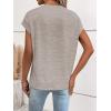 imageMilumia Womens Casual Cap Short Sleeve T Shirt Dressy Mock Neck Office Work TopLight Apricot Brown