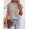 imageMilumia Womens Casual Cap Short Sleeve T Shirt Dressy Mock Neck Office Work TopLight Apricot Brown
