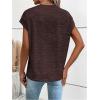 imageMilumia Womens Casual Cap Short Sleeve T Shirt Dressy Mock Neck Office Work TopPurple Black
