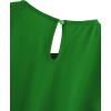 imageMilumia Womens Casual Round Neck Basic Pleated Top Cap Sleeve Curved Keyhole Back BlouseJade Green