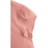 imageMilumia Womens Casual Round Neck Basic Pleated Top Cap Sleeve Curved Keyhole Back BlouseWatermelon Pink