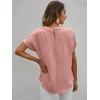 imageMilumia Womens Casual Swiss Dots Chiffon Ruffle Front Short Sleeve Work Office Blouse TopDusty Pink