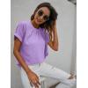 imageMilumia Womens Casual Swiss Dots Chiffon Ruffle Front Short Sleeve Work Office Blouse TopLilac Purple