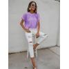 imageMilumia Womens Casual Swiss Dots Chiffon Ruffle Front Short Sleeve Work Office Blouse TopLilac Purple