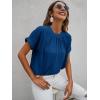 imageMilumia Womens Casual Swiss Dots Chiffon Ruffle Front Short Sleeve Work Office Blouse TopRoyal Blue