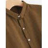 imageMilumia Womens Collar Lantern Short Sleeve Pleated Hem Button Down Work Blouse Shirt TopCoffee Brown
