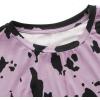 imageMilumia Womens Cow Print Twist Front Short Sleeve Crop Tank Top Tee ShirtPurple