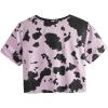 imageMilumia Womens Cow Print Twist Front Short Sleeve Crop Tank Top Tee ShirtPurple