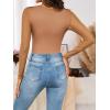 imageMilumia Womens Cut Out Sheer Mesh Long Sleeve Bodysuit Sexy See Through Leotard Shirt TopLight Brown