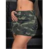 imageMilumia Womens Denim Skirt Camo Print Low Waisted Flap Pocket Jean Cargo SkirtsMulticolour