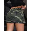 imageMilumia Womens Denim Skirt Camo Print Low Waisted Flap Pocket Jean Cargo SkirtsMulticolour