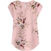 imageMilumia Womens Elegant Floral Print Petal Cap Sleeve Pleated Vacation Office Work Blouse TopBaby Pink